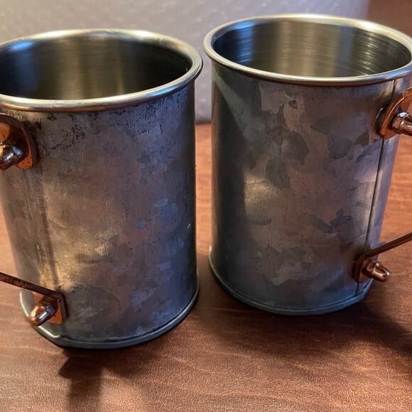 Pair of aluminum double walled mule mugs - Picture 3 of 7
